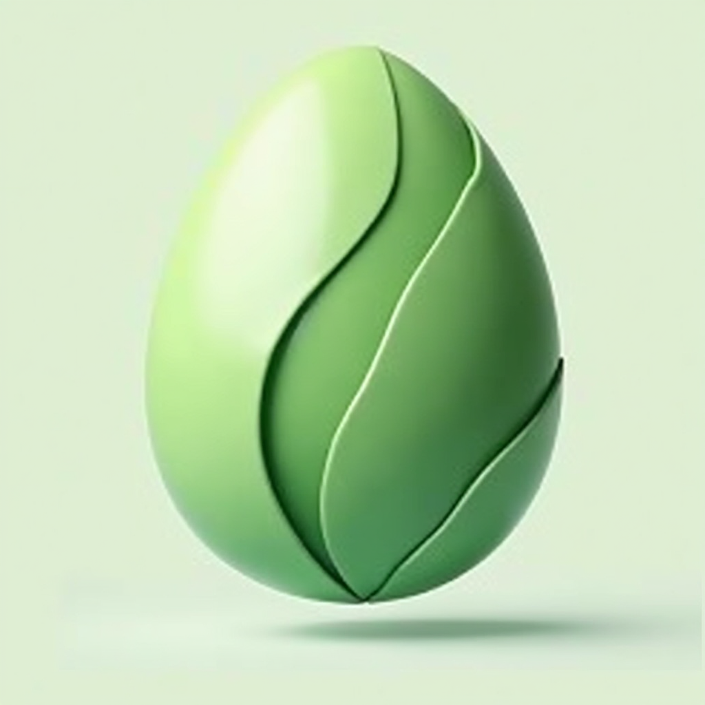 EiHaus Logo - Stilisiertes Ei-Symbol in frischem Grün, das Gesundheit und natürliche Ernährung repräsentiert